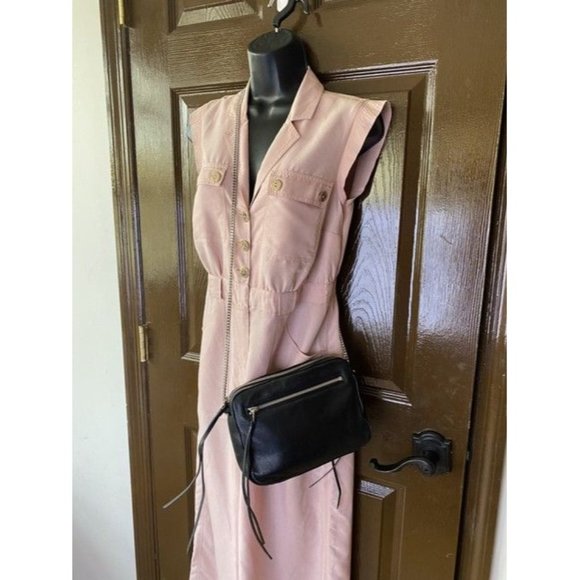 Allsaints Fleur De Lis Black Soft Leather Cross Body Bag - Picture 10 of 10